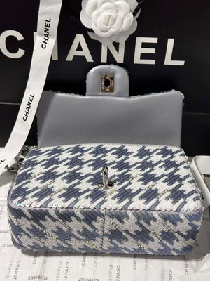 Chanel A69900 Mini Classic Handbag Embroidered Satin Sequins & Silver-Tone Metal - Default Title - View 4
