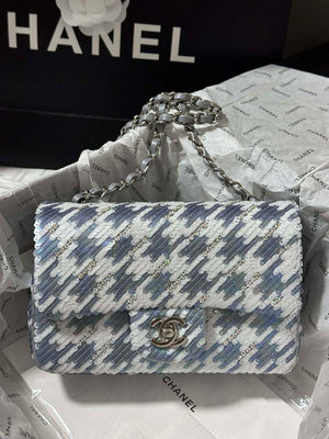 Chanel A69900 Mini Classic Handbag Embroidered Satin Sequins & Silver-Tone Metal - Default Title - View 9