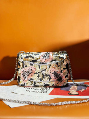 Chanel A69900 Mini Flap AS1116 Silver-Tone Sequins and glass pearls - Default Title - View 2