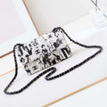 Chanel A69900 Mini Flap AS1116 White Fabric with Black Printed - Default Title - View 1