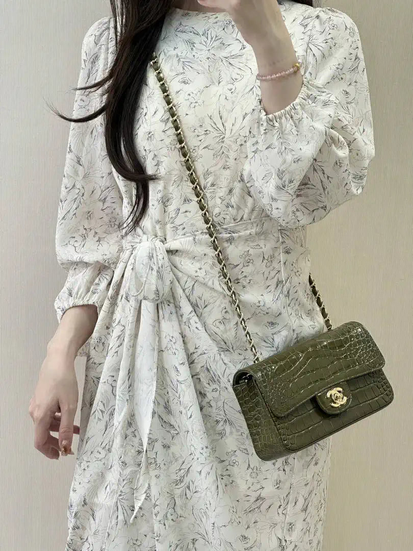 Chanel A69900 Mini Flap bag AS1116 20cm Crocodile Embossed Calfskin Dark green