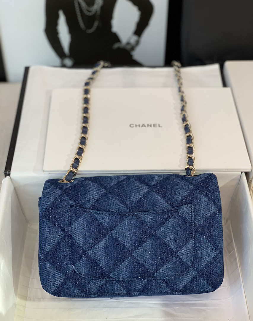 Chanel A69900 Mini Flap Bag Denim Blue 1116 Gold - Default Title - View 2