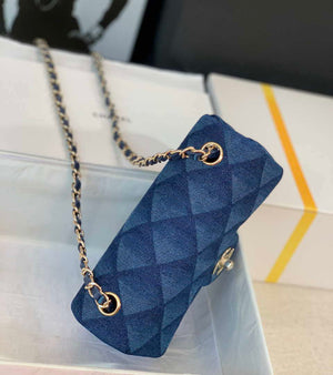 Chanel A69900 Mini Flap Bag Denim Blue 1116 Gold - Default Title - View 3