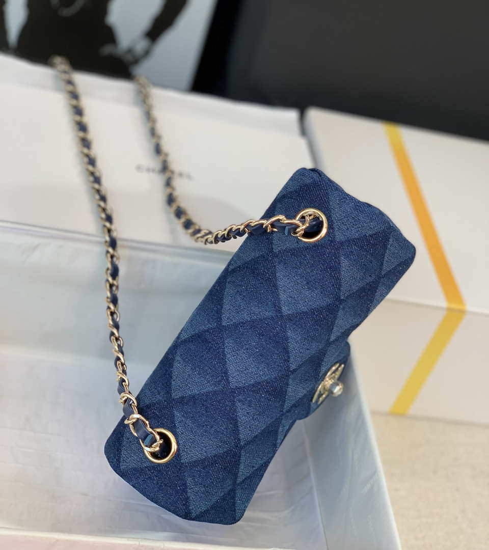 Chanel A69900 Mini Flap Bag Denim Blue 1116 Gold - Default Title - View 3