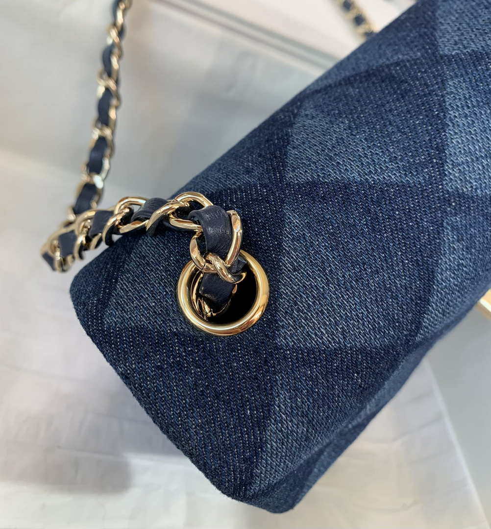 Chanel A69900 Mini Flap Bag Denim Blue 1116 Gold - Default Title - View 6