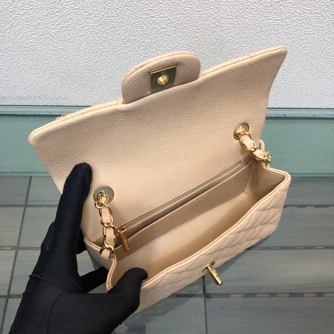 Chanel A69900 Mini Flap Bag Grained Calfskin Apricot Gold - Default Title - View 8