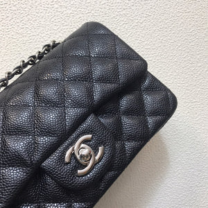 Chanel A69900 Mini Flap Bag Grained Calfskin Black Silver - Default Title - View 3