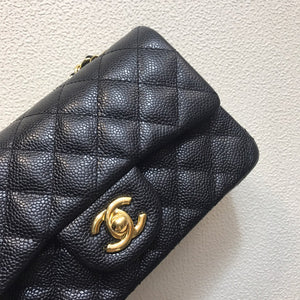 Chanel A69900 Mini Flap Bag Grained Calfskin Black Gold - Default Title - View 4