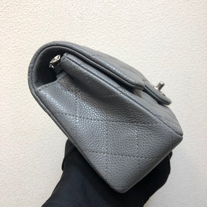 Chanel A69900 Mini Flap Bag Grained Calfskin Gray Silver - Default Title - View 5