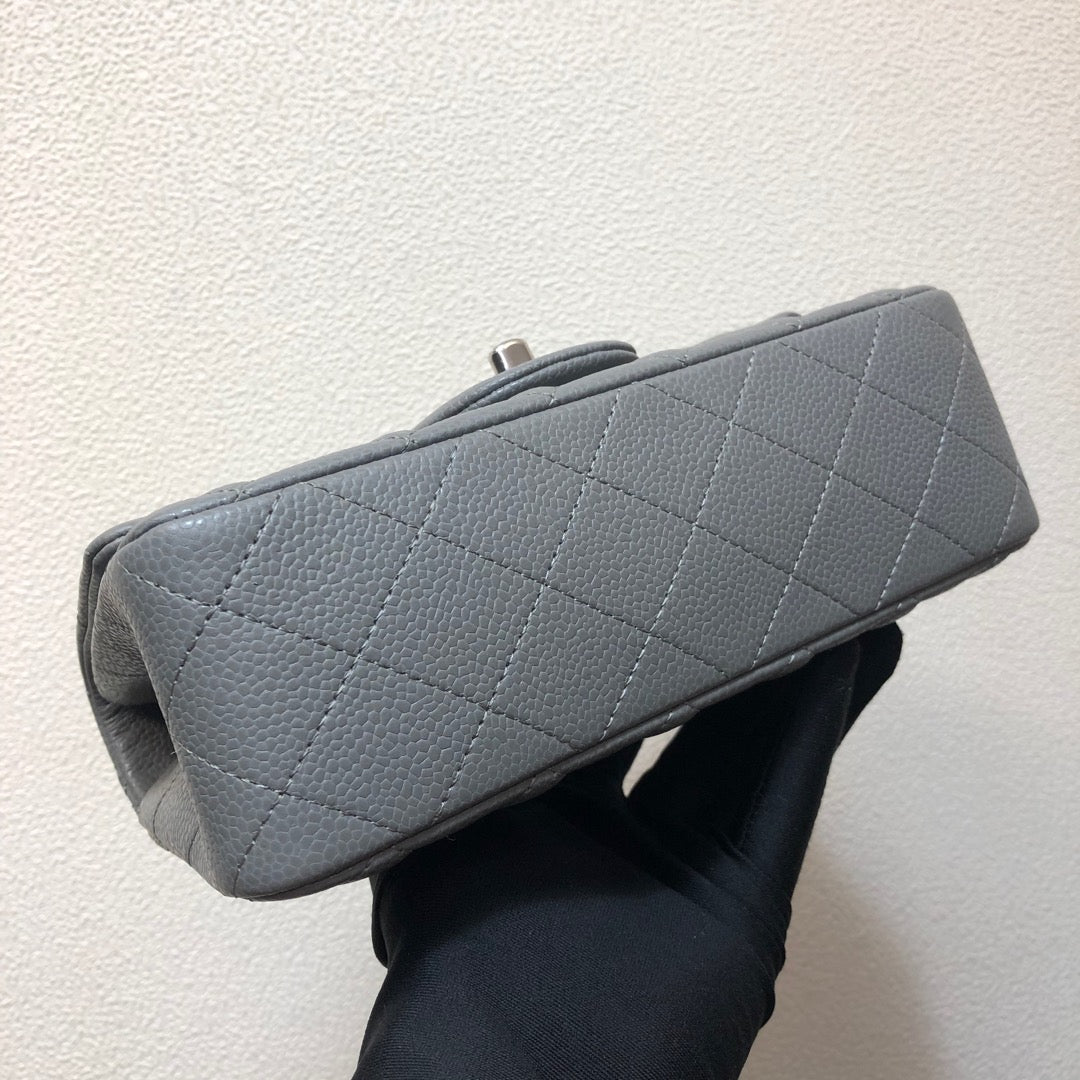 Chanel A69900 Mini Flap Bag Grained Calfskin Gray Silver - Default Title - View 6