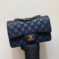 Chanel A69900 Mini Flap Bag Grained Calfskin Navy Blue Gold - Default Title - View 1