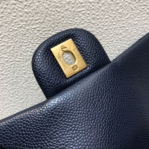 Chanel A69900 Mini Flap Bag Grained Calfskin Navy Blue Gold - Default Title - View 8