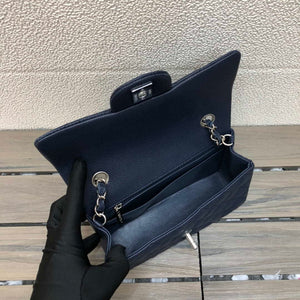 Chanel A69900 Mini Flap Bag Grained Calfskin Navy Blue Silver - Default Title - View 9