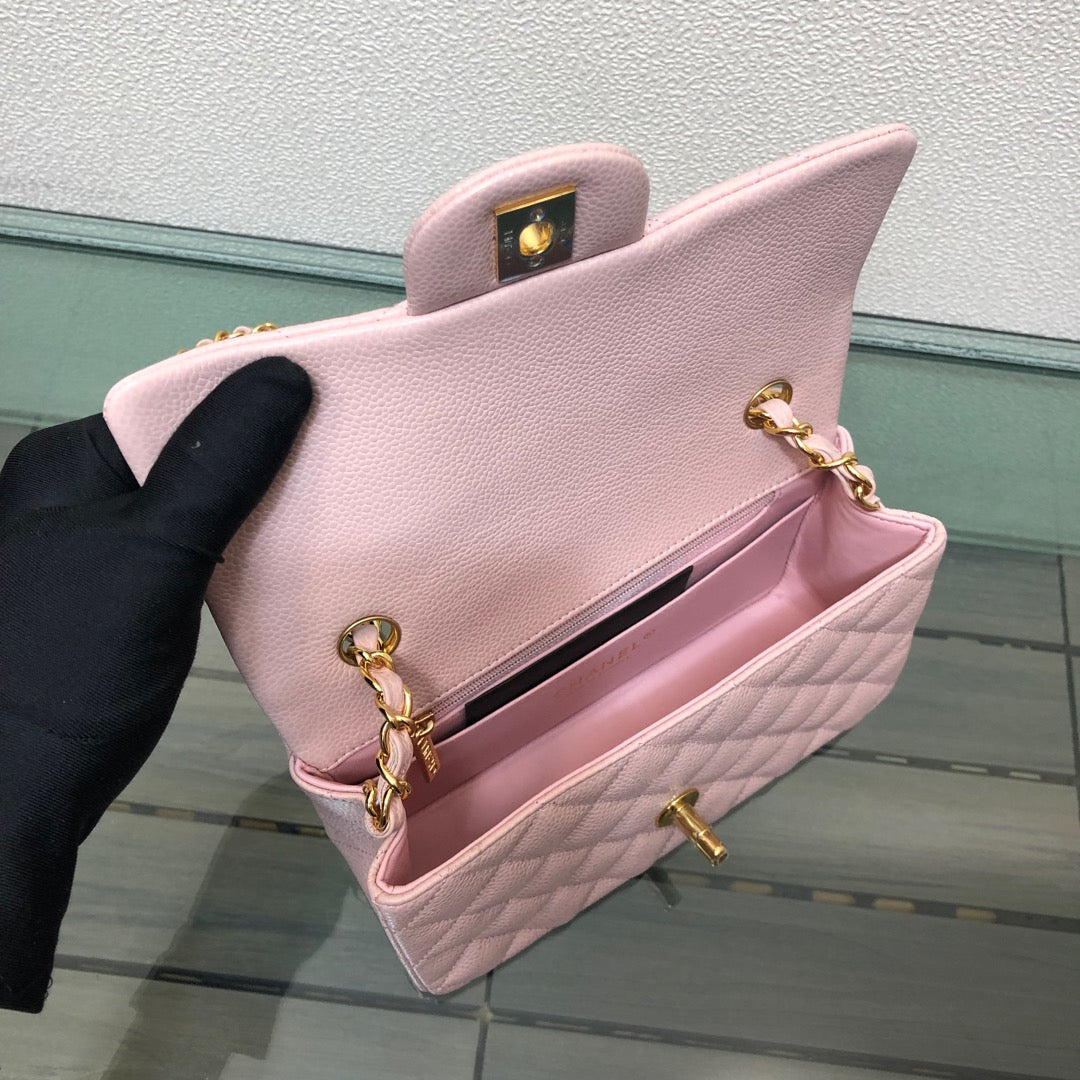 Chanel A69900 Mini Flap Bag Grained Calfskin Pink Gold - Default Title - View 8