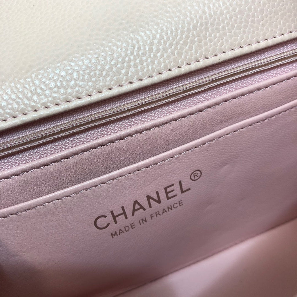 Chanel A69900 Mini Flap Bag Grained Calfskin Pink Silver