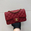 Chanel A69900 Mini Flap Bag Grained Calfskin Red Gold - Default Title - View 1