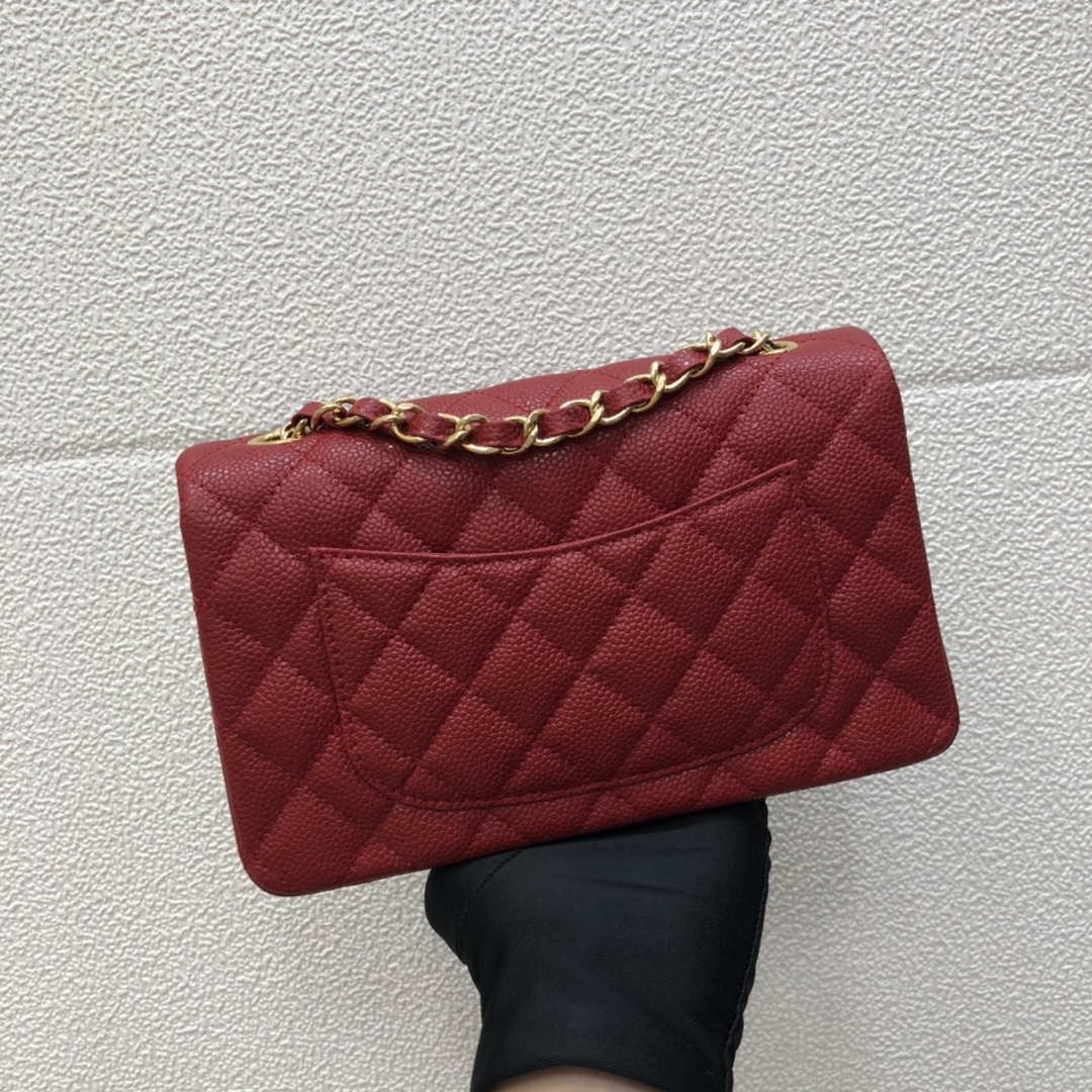 Chanel A69900 Mini Flap Bag Grained Calfskin Red Gold - Default Title - View 2