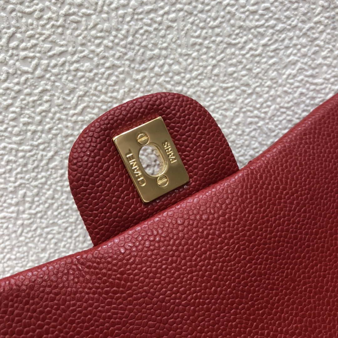 Chanel A69900 Mini Flap Bag Grained Calfskin Red Gold - Default Title - View 8