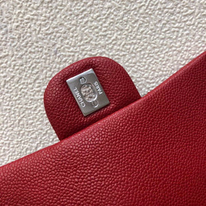 Chanel A69900 Mini Flap Bag Grained Calfskin Red Silver - Default Title - View 8