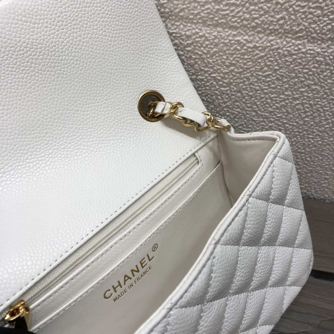 Chanel A69900 Mini Flap Bag Grained Calfskin White Gold - Default Title - View 9