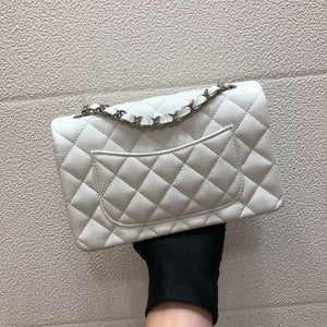 Chanel A69900 Mini Flap Bag Grained Calfskin White Silver - Default Title - View 2