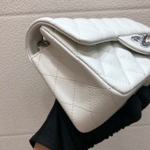 Chanel A69900 Mini Flap Bag Grained Calfskin White Silver - Default Title - View 4