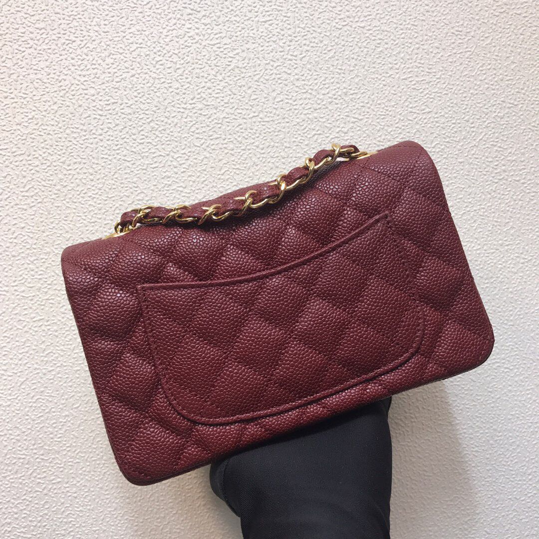 Chanel A69900 Mini Flap Bag Grained Calfskin Wine Red Gold - Default Title - View 2
