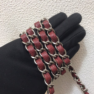 Chanel A69900 Mini Flap Bag Grained Calfskin Wine Red Silver - Default Title - View 2