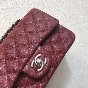 Chanel A69900 Mini Flap Bag Grained Calfskin Wine Red Silver - Default Title - View 3