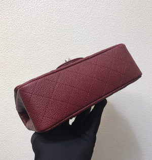 Chanel A69900 Mini Flap Bag Grained Calfskin Wine Red Silver - Default Title - View 6