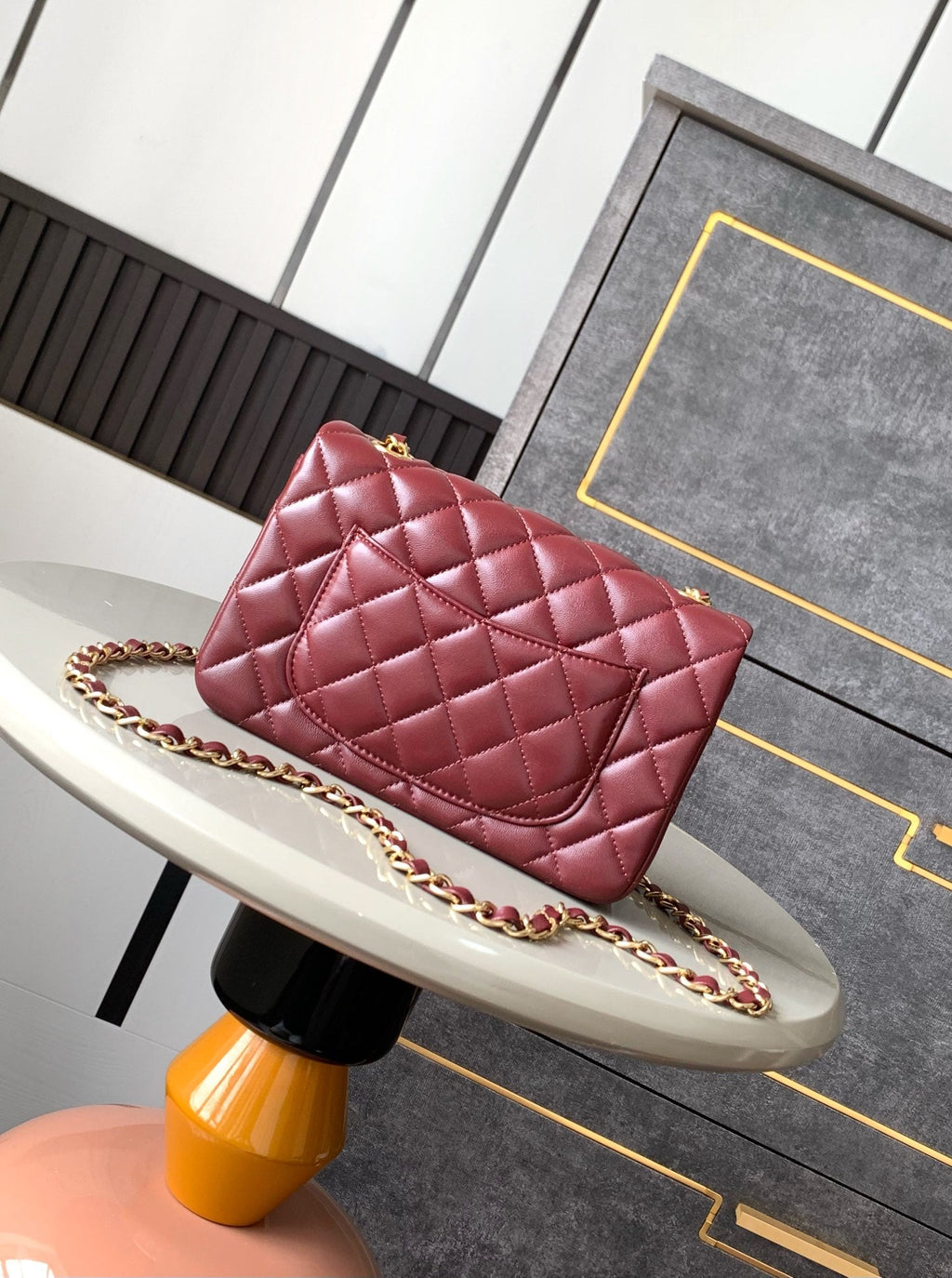 Chanel A69900 Mini Flap Bag Lambskin AS1116 Wine Red