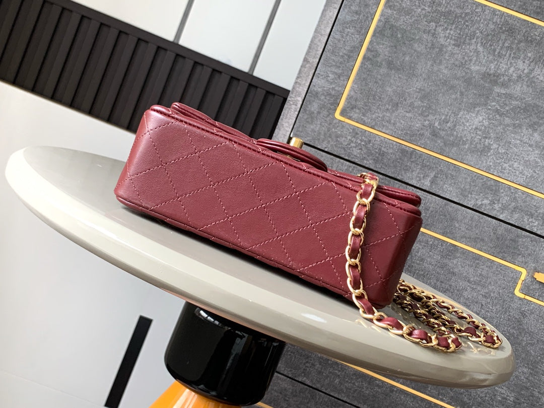 Chanel A69900 Mini Flap Bag Lambskin AS1116 Wine Red