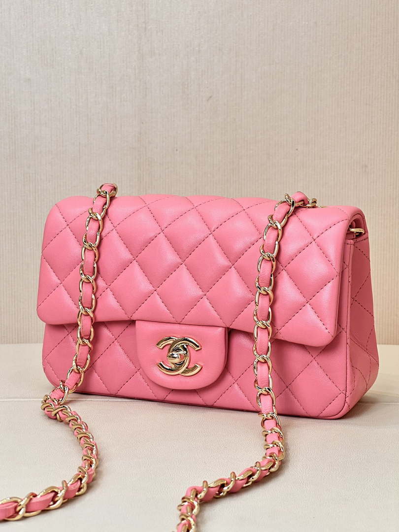 Chanel A69900 Mini Flap Bag Lambskin AS1116 Rose Red