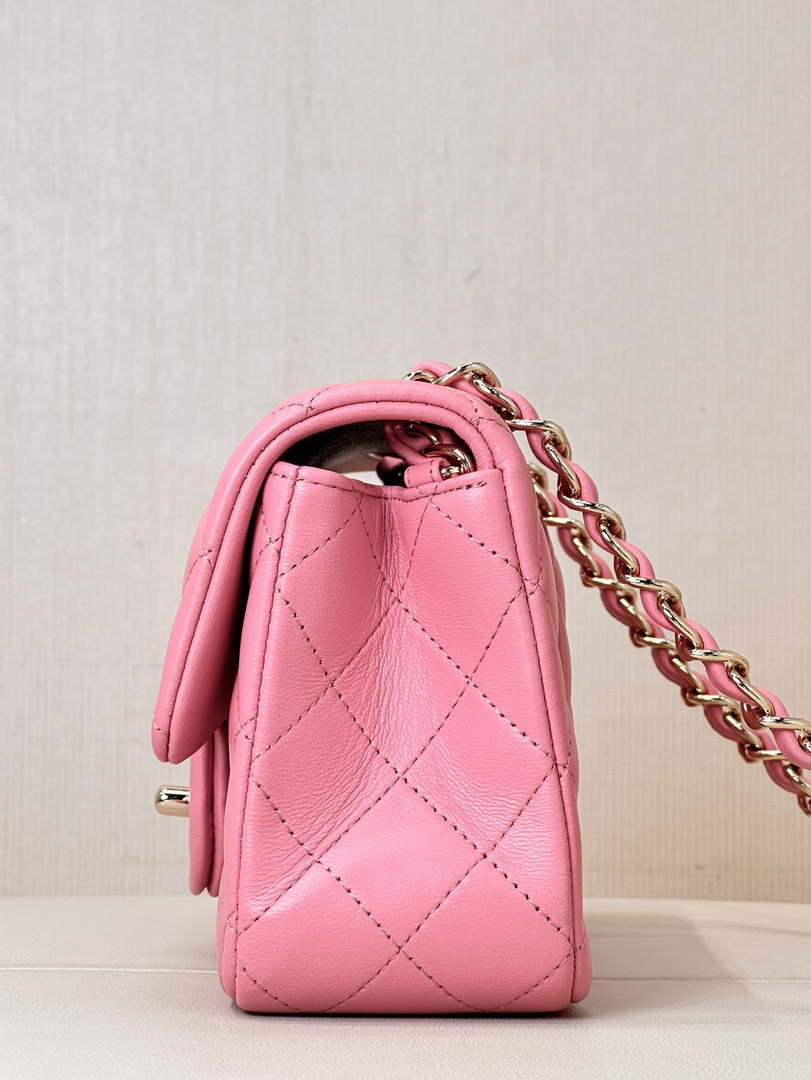 Chanel A69900 Mini Flap Bag Lambskin AS1116 Rose Red