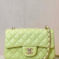 Chanel A69900 Mini Flap Bag Lambskin AS1116 Light Green - Default Title - View 1