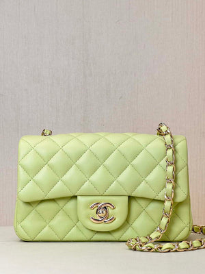 Chanel A69900 Mini Flap Bag Lambskin AS1116 Light Green - Default Title - View 1