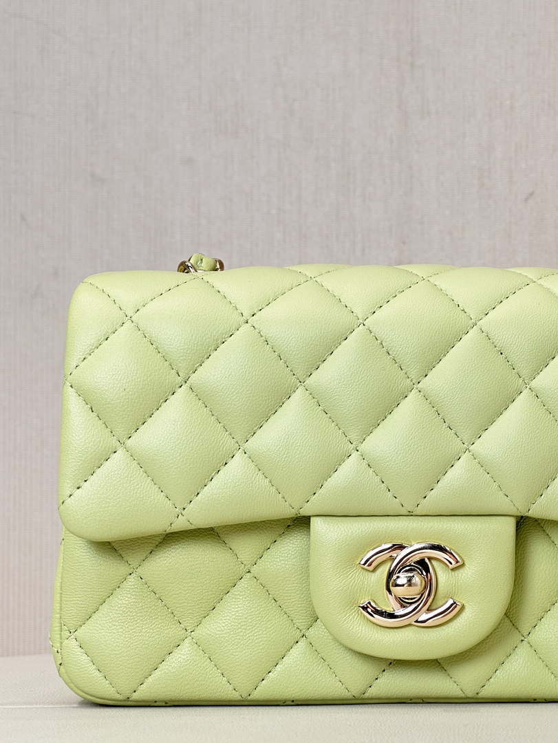 Chanel A69900 Mini Flap Bag Lambskin AS1116 Light Green