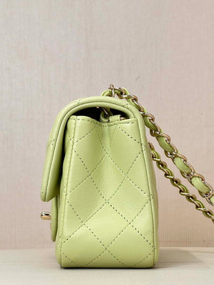 Chanel A69900 Mini Flap Bag Lambskin AS1116 Light Green - Default Title - View 6