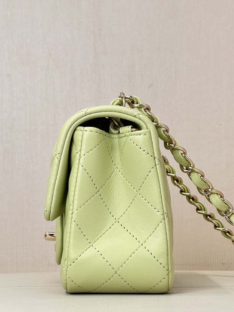 Chanel A69900 Mini Flap Bag Lambskin AS1116 Light Green - Default Title - View 6
