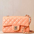 Chanel A69900 Mini Flap Bag Lambskin AS1116 Orange - Default Title - View 1