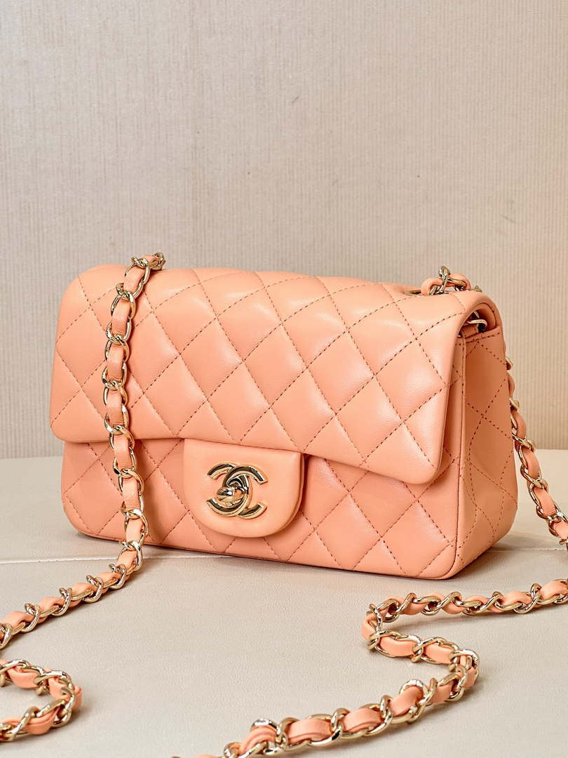 Chanel A69900 Mini Flap Bag Lambskin AS1116 Orange - Default Title - View 3