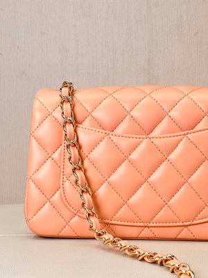 Chanel A69900 Mini Flap Bag Lambskin AS1116 Orange - Default Title - View 8