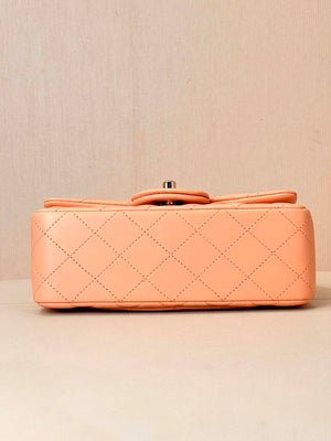 Chanel A69900 Mini Flap Bag Lambskin AS1116 Orange - Default Title - View 9