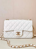 Chanel A69900 Mini Flap Bag Lambskin AS1116 White
