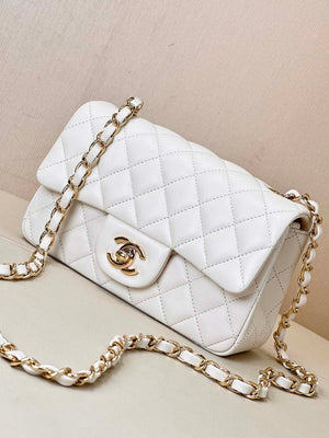 Chanel A69900 Mini Flap Bag Lambskin AS1116 White - Default Title - View 3