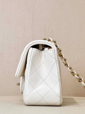 Chanel A69900 Mini Flap Bag Lambskin AS1116 White - Default Title - View 6