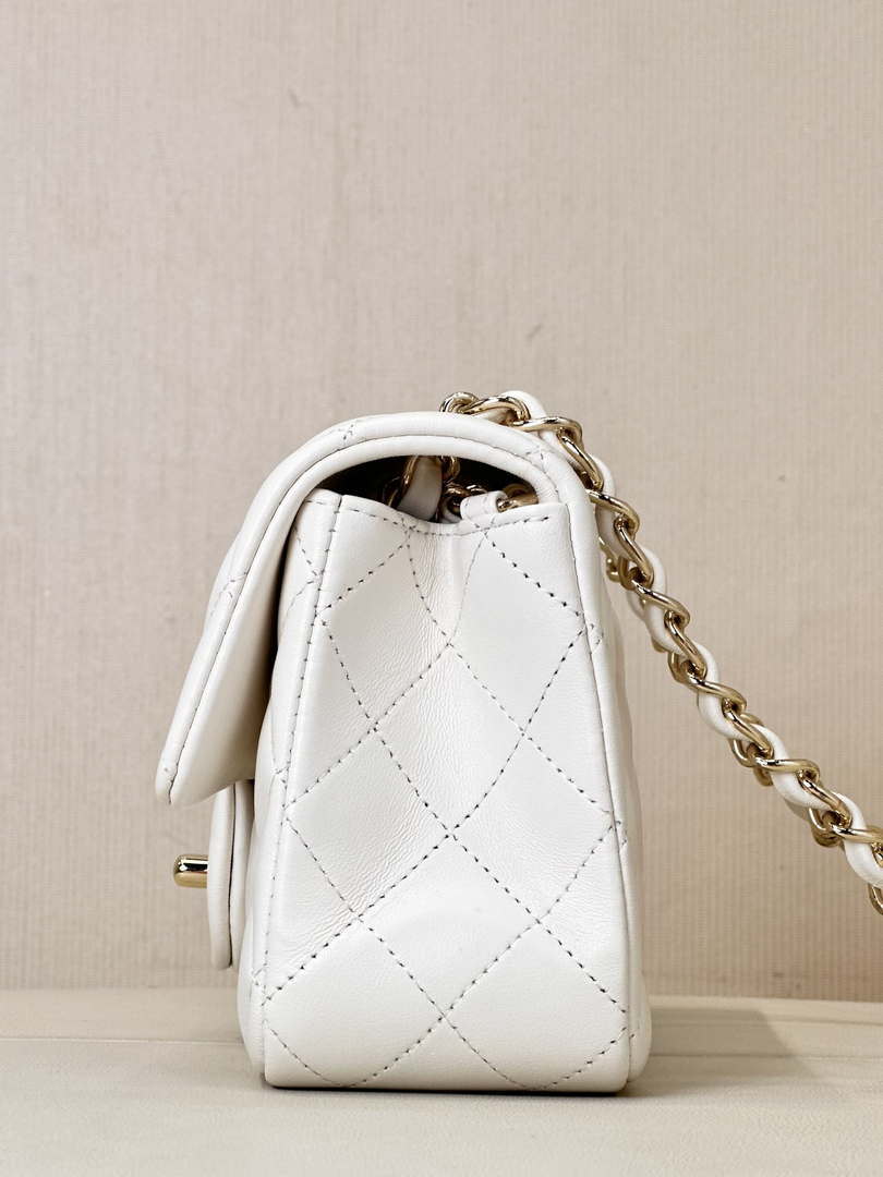 Chanel A69900 Mini Flap Bag Lambskin AS1116 White - Default Title - View 6
