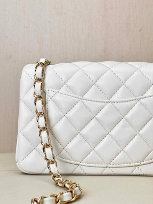 Chanel A69900 Mini Flap Bag Lambskin AS1116 White - Default Title - View 8