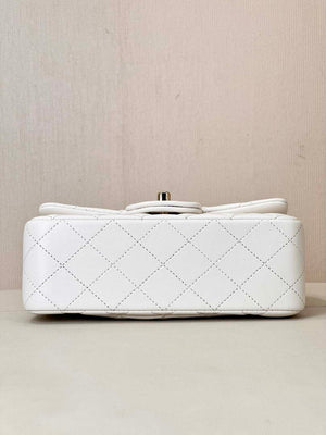 Chanel A69900 Mini Flap Bag Lambskin AS1116 White - Default Title - View 9