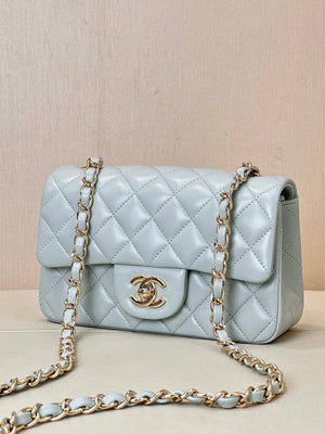 Chanel A69900 Mini Flap Bag Lambskin Light Blue AS1116 - Default Title - View 4